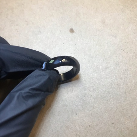 Кольцо из природного черного агата 18 размер.