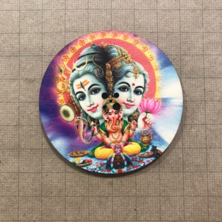 Подставка для благовоний круглая Шива Парвати Ганеша