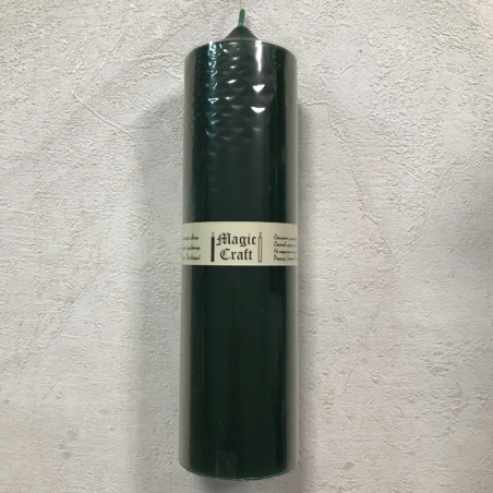 Свеча колонна 22 см зеленая (70 часов)
