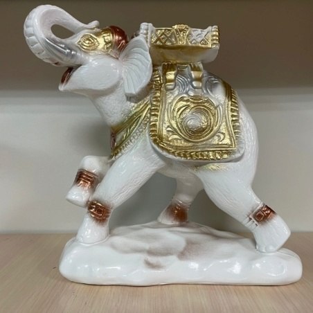 Статуэтка Слон бело-золотой