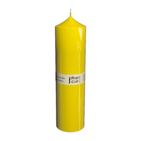 Свеча колонна 22 см желтая (70 часов)