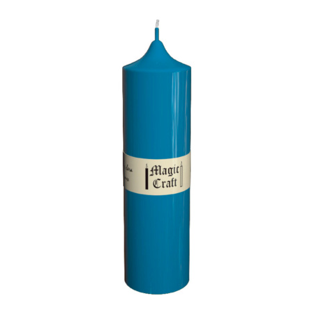 Свеча колонна 14 см голубая (20 часов)