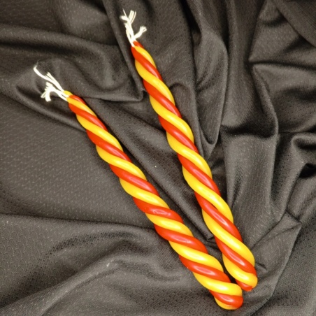 Магическая скрутка из 4 свечей (2 желтые + 2 красные)