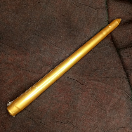 Свеча классическая Золотая 25 см парафин