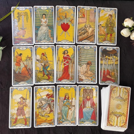 Таро золотое Арт-Нуво карманное