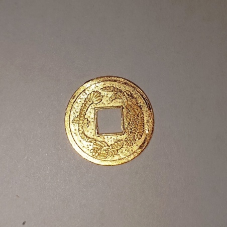 Монета китайская Дракон и Феникс 1,9 см., цвет золотой