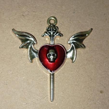 Подвеска Сердце с Кинжалом 3,8 см.