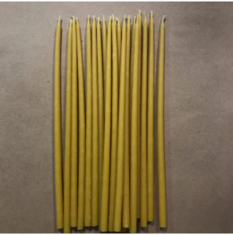 Свеча 22 см восковая желтая (60мин.)