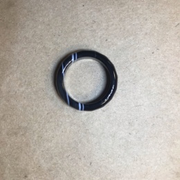 Кольцо из природного черного агата 18 размер.