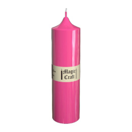 Свеча колонна 14 см розовая (20 часов)