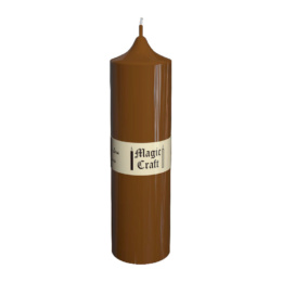 Свеча колонна 14 см коричневая (20 часов)