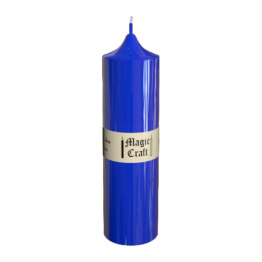 Свеча колонна 14 см синяя (20 часов)