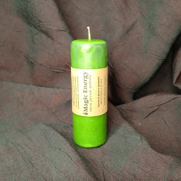 Свеча колонна зеленая Magic Energy 